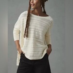 NWT Anthropologie Pilcro Cream ivory Size S Oversized Sweater Tunic women’s
